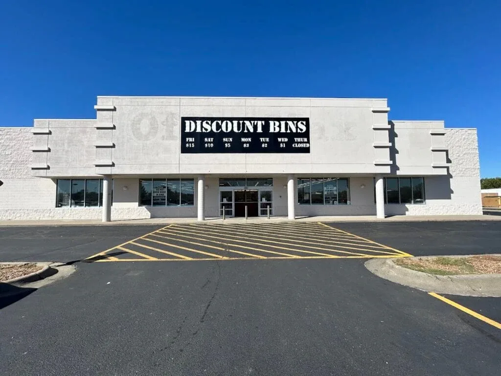 Discount Bins interior merchandise display - discount store in salina, kansas.
