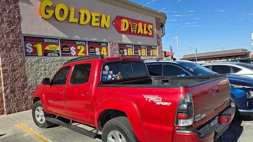 Golden Deals interior merchandise display - discount store in odessa, texas.