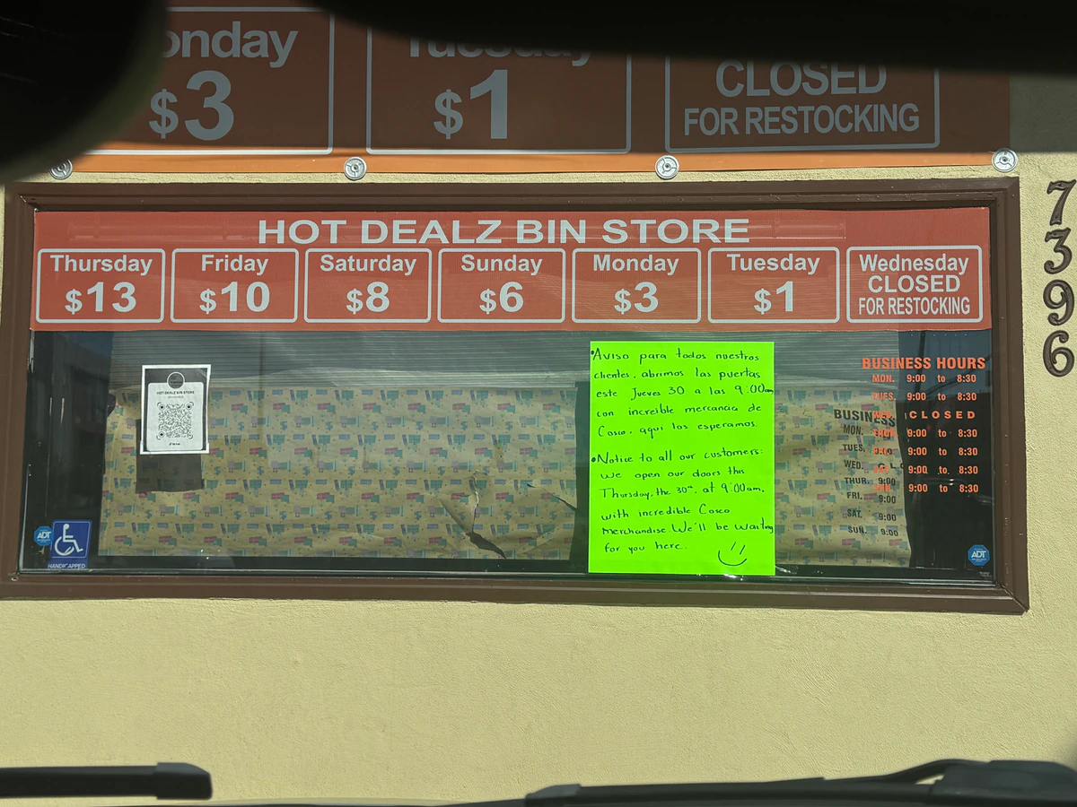 Hot Dealz Bin Store interior merchandise display - general store in lemon grove, california.
