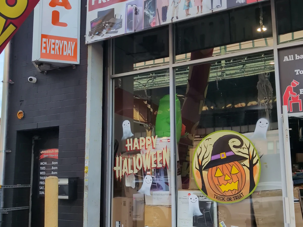 Jumble interior merchandise display - wholesale market in brooklyn, new york.
