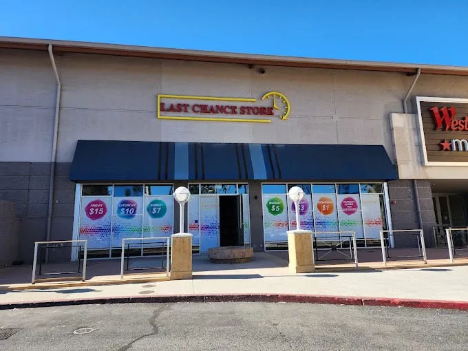 Last Chance Store interior merchandise display - bin store in escondido, california.