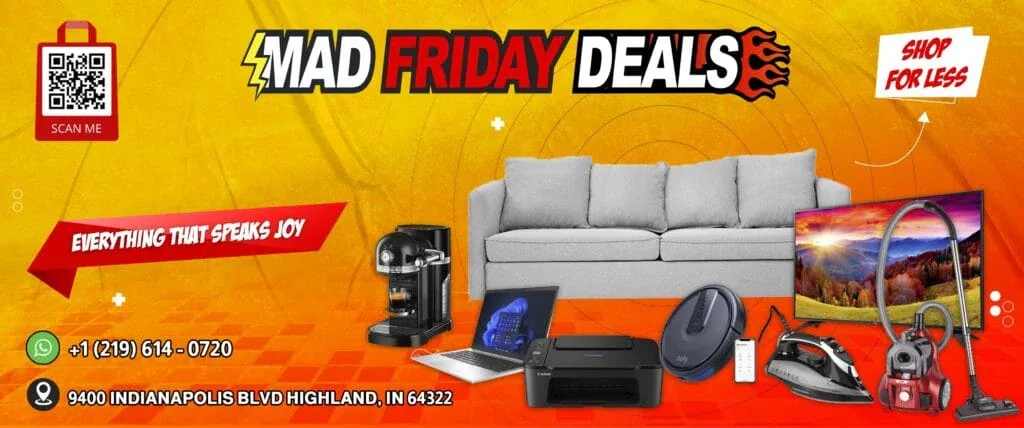 Mad Friday Deals Bins & more interior merchandise display - general store in highland, indiana.