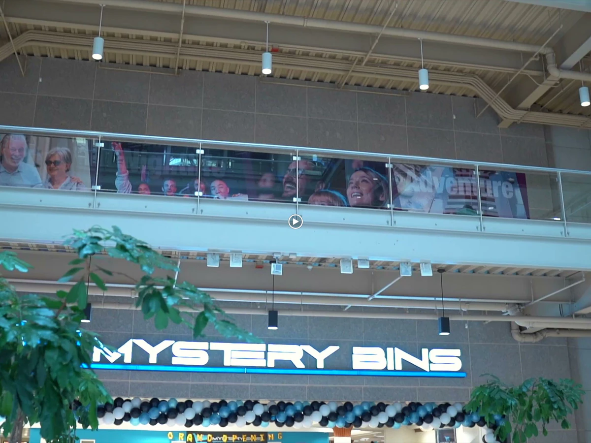 Mystery Bins interior merchandise display - discount store in west nyack, new york.