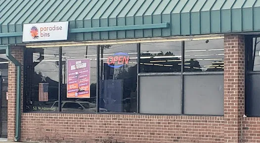 Paradise Bins interior merchandise display - discount store in archdale, north carolina.