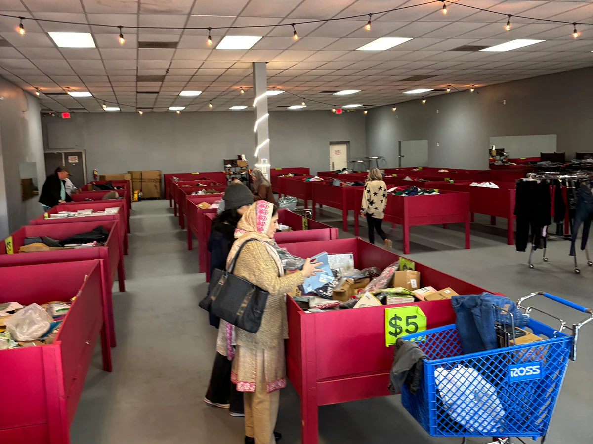 Paradise Bins interior merchandise display - discount store in jamestown, north carolina.