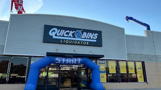 QuickBins Liquidators interior merchandise display - discount store in wilson, north carolina.