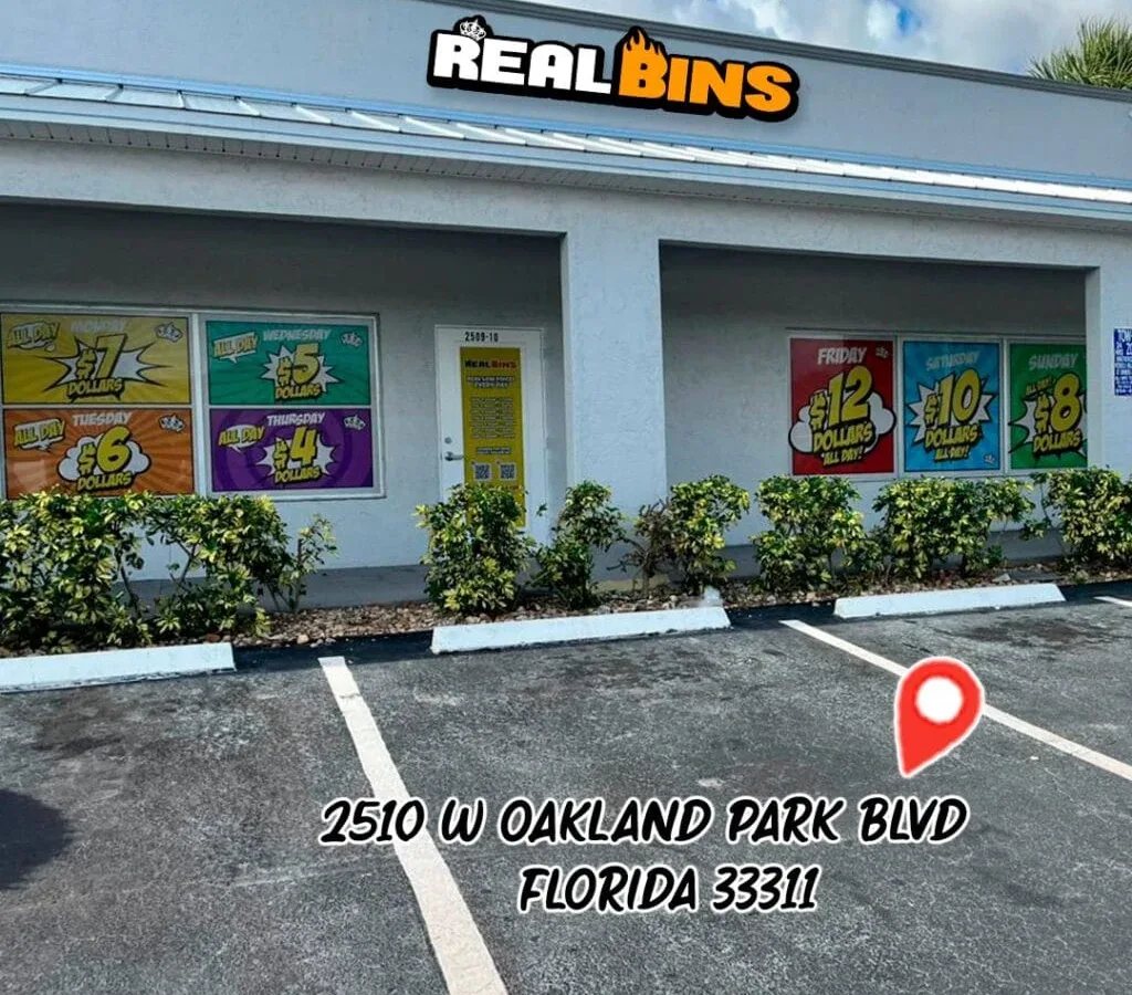 Real Bins interior merchandise display - store in oakland park, florida.