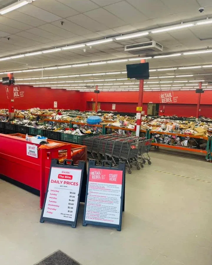 Retail Rebel interior merchandise display - discount store in olathe, kansas.