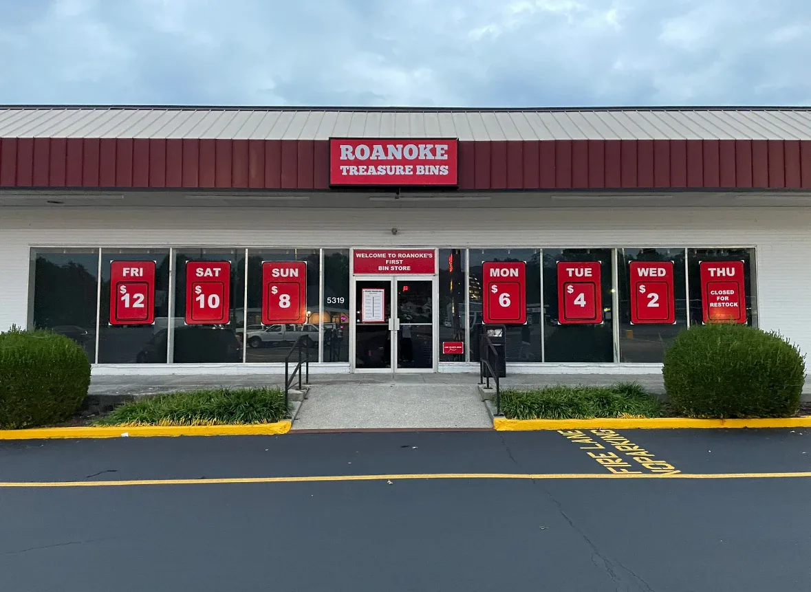 Roanoke Treasure Bins - High quality liquidator.