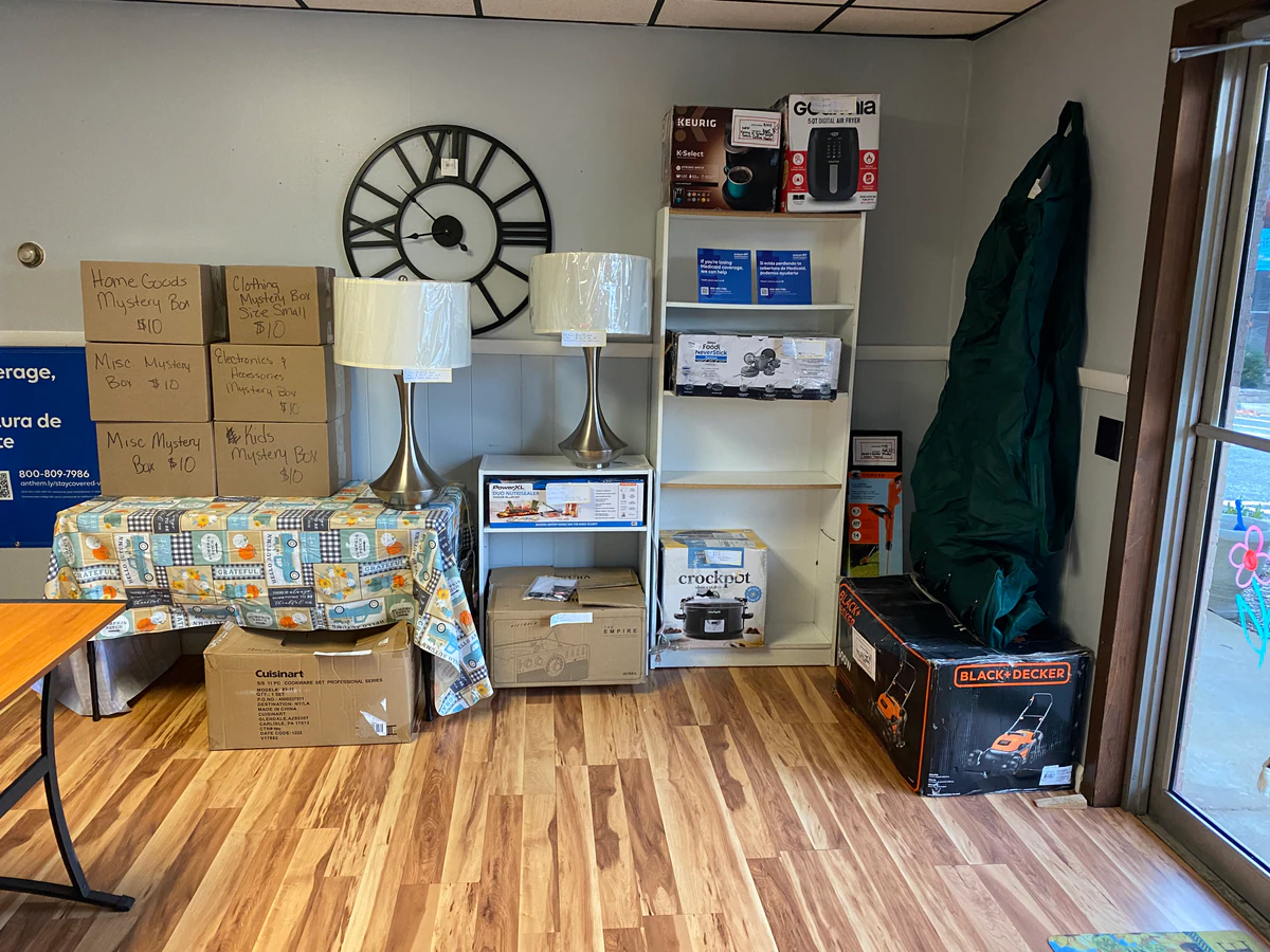 Sara’s Best Deals interior merchandise display - bin store in staunton, virginia.