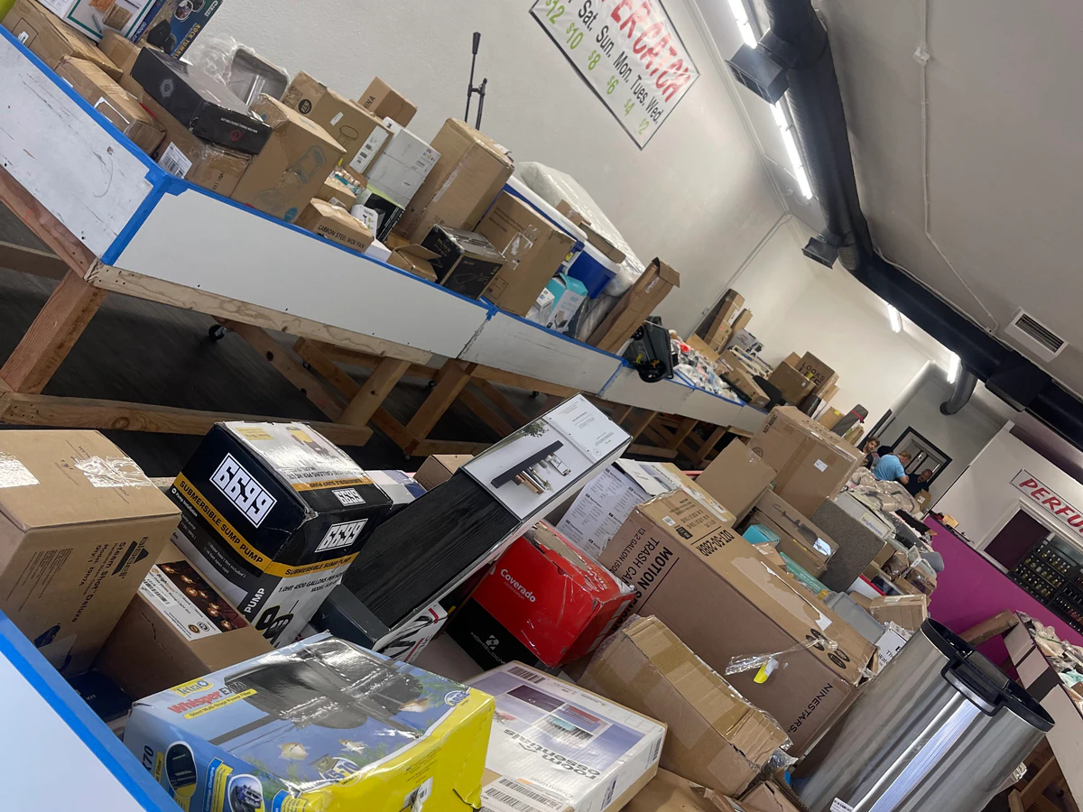 Super Catch interior merchandise display - discount store in lancaster, california.