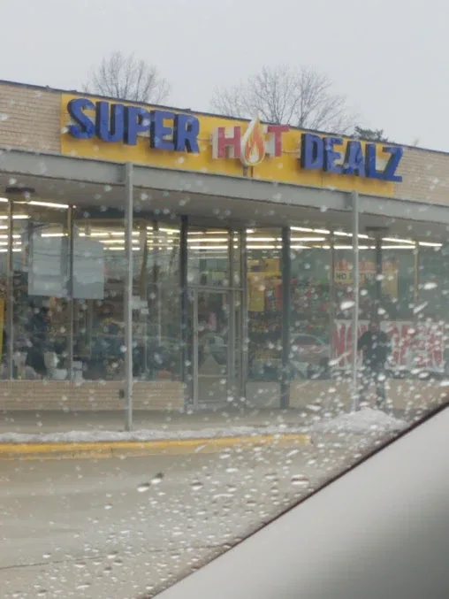 Super Hot Dealz interior merchandise display - discount store in dearborn, michigan.
