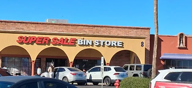 Super Sale Bin Store interior merchandise display - discount store in green valley, arizona.