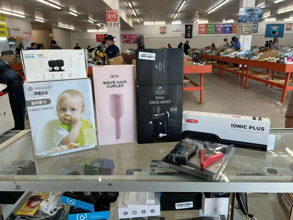 Super Sale Bin Store interior merchandise display - discount store in tucson, arizona.