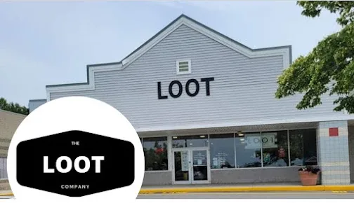The Loot Company interior merchandise display - store in augusta, maine.