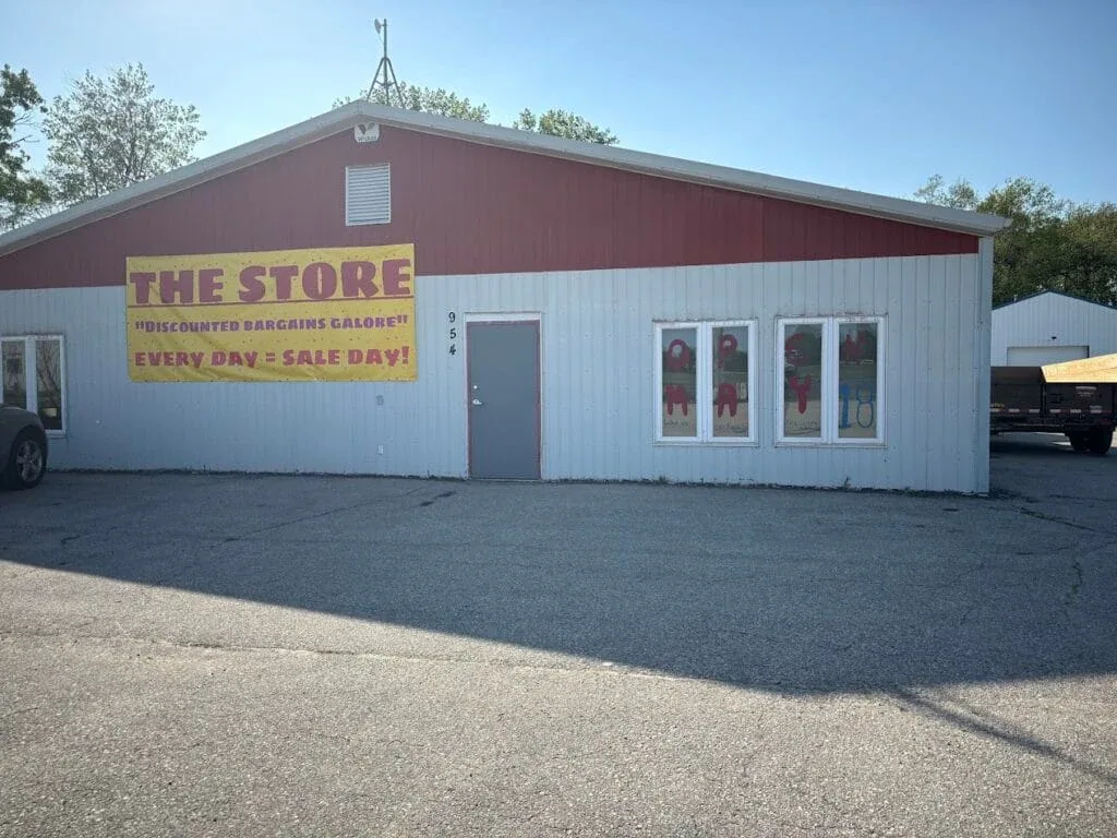 The Store: Liquidation, Bins, Consignment interior merchandise display - bin store in hudson, iowa.