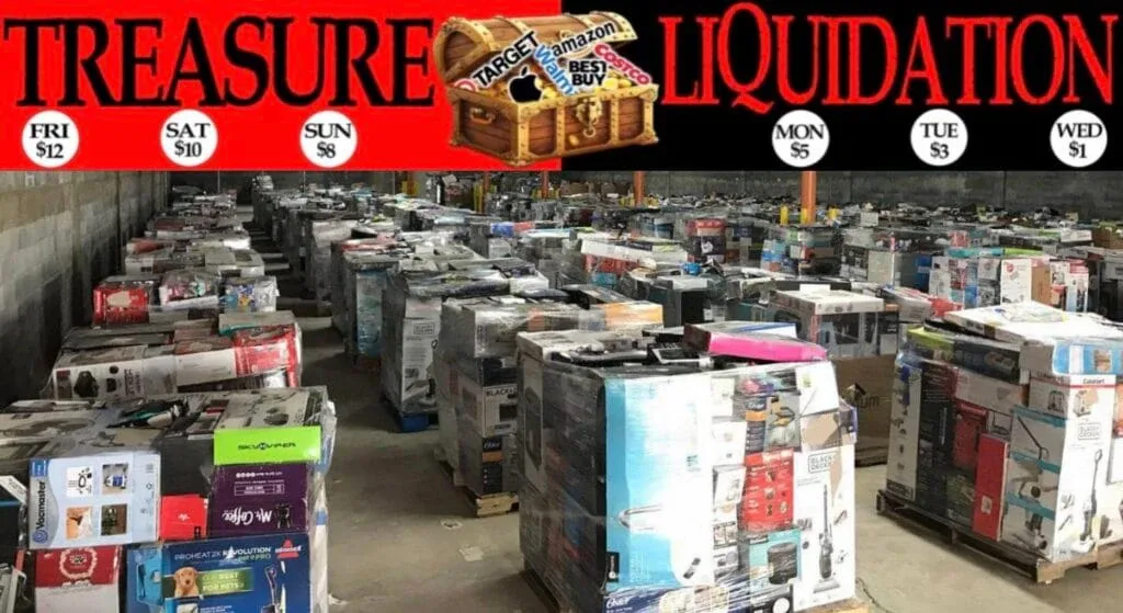 Treasure Liquidation interior merchandise display - liquidator in east longmeadow, massachusetts.