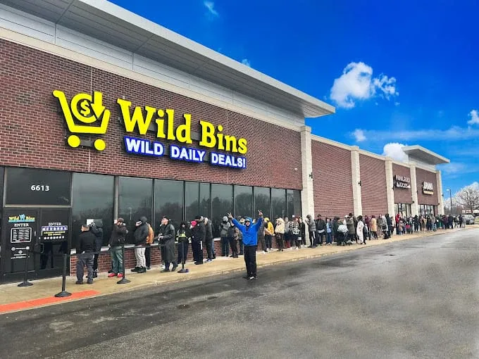 Wild Bins interior merchandise display - discount store in westland, michigan.